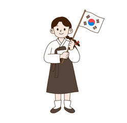 Yu Gwan-sun holding the Korean flag