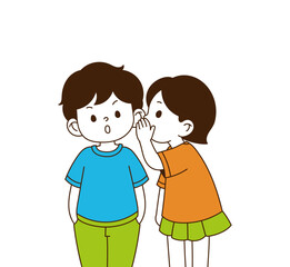 The children are whispering.