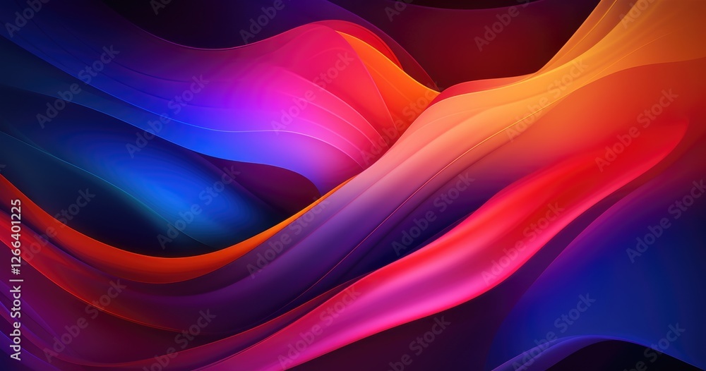 Poster abstract background with beautiful random gradient shapes, vector illustration, dark color palette