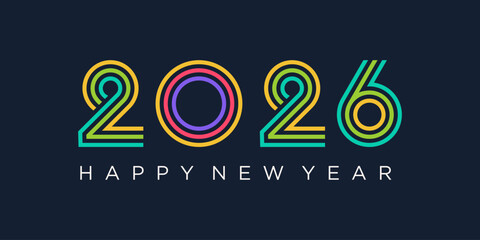 2026 Happy New Year design vector. trendy unique new year 2026 logo design template