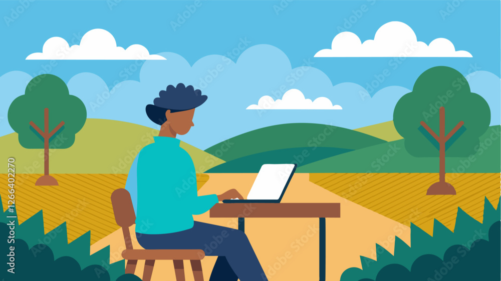 Aufkleber with the laptop perched on a small table the user can multitask by checking emails while taking in t
