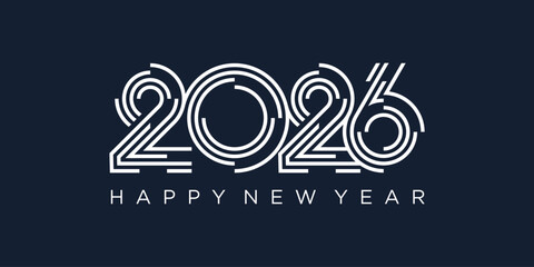 2026 Happy New Year design vector. trendy unique new year 2026 logo design template