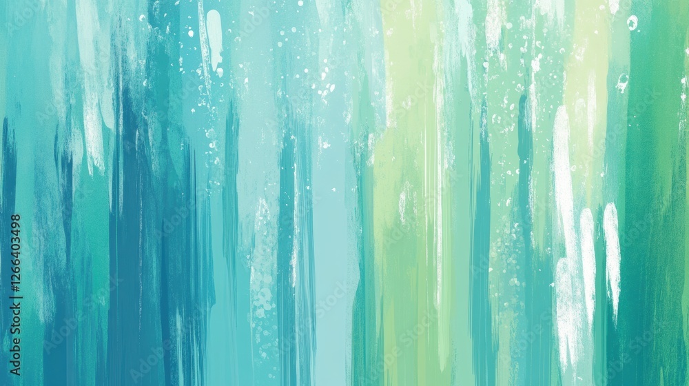 Poster vertical abstract lines reflecting the essence of gentle spring rain in soothing shades of blue and 