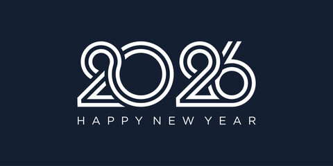 2026 Happy New Year design vector. trendy unique new year 2026 logo design template