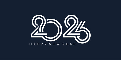 Fototapeta premium 2026 Happy New Year design vector. trendy unique new year 2026 logo design template