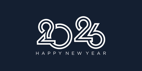 2026 Happy New Year design vector. trendy unique new year 2026 logo design template