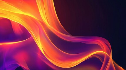 Obraz premium Colorful Abstract Wave Patterns in Vibrant Shades of Orange and Purple