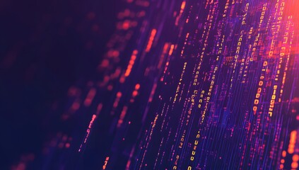 Abstract digital data stream flowing in vibrant colors