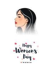 International Women's Day template for advertising, poster, wishes, leaflets, flyer, a4, social, media, banner, with wmen, face, clip, art, silhouette, Girl, female, Vertical, Celebration, 8 March