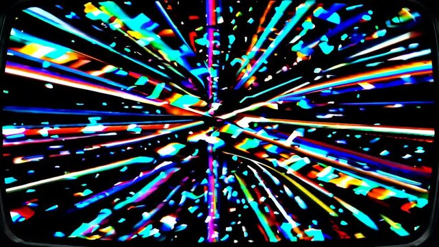 explosion of colorful neon lights, abstract digital artwork. futuristic design and vibrant energy concept