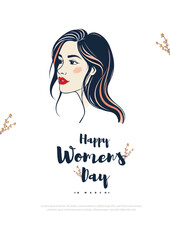 International Women's Day template for advertising, poster, wishes, leaflets, flyer, a4, social, media, banner, with wmen, face, clip, art, silhouette, Girl, female, Vertical, Celebration, 8 March