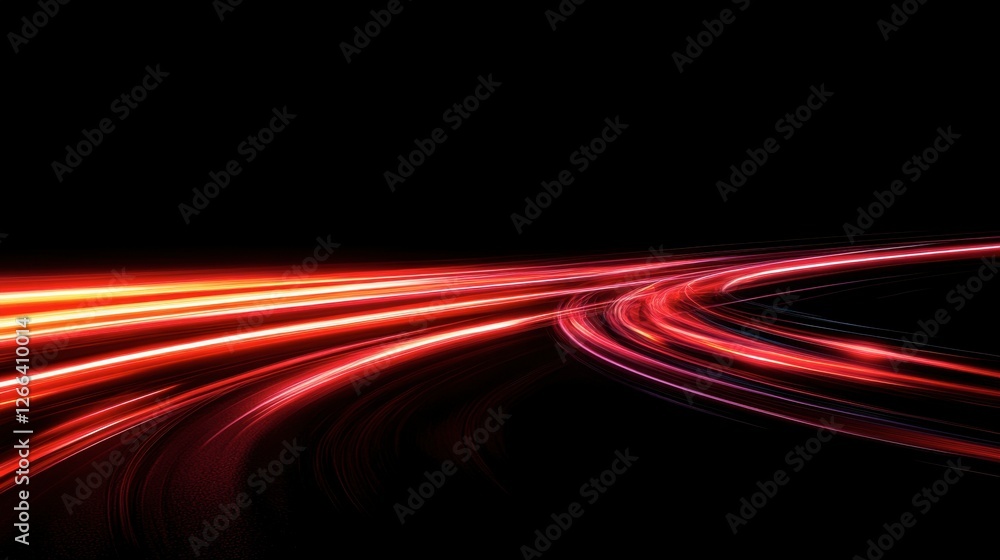 Poster abstract light trails on dark background creating dynamic motion