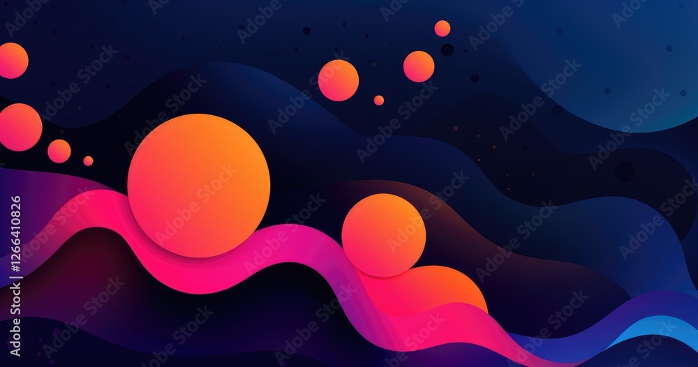 Poster abstract beautiful background with colorful shapes, vector illustration, simple design with flat bea