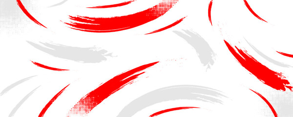 Creative red and white abstract sports background with grunge texture, brush stroke