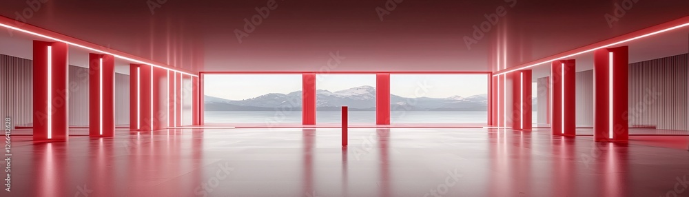 Poster a labyrinth of glowing corridors where doorways open into infinite dimensions, merging elements of c