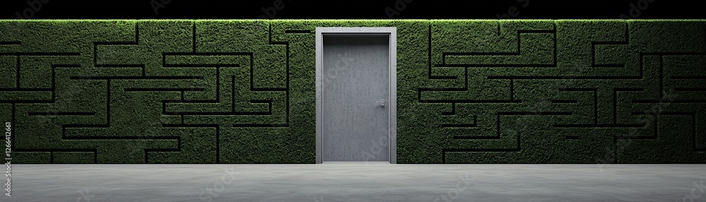 Aufkleber a labyrinth of glowing corridors where doorways open into infinite dimensions, merging elements of c