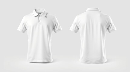 Blank White Polo Shirt Mockup Front and Back