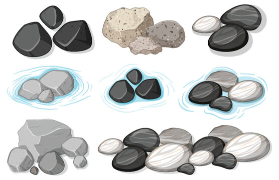 Collection of Various River Stones