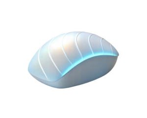 A modern, sleek holographic 3D icon of salmon nigiri, isolated on white background, showcasing a minimalistic, digital-style representation of a popular Japanese sushi dish.