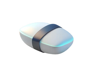 A modern, sleek holographic 3D icon of sushi nigiri, isolated on white background, showcasing a minimalistic, digital-style representation of a popular Japanese delicacy.