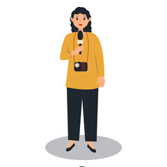 Journalist People Illustration with Cartoon Design. Isolated Vector Character.