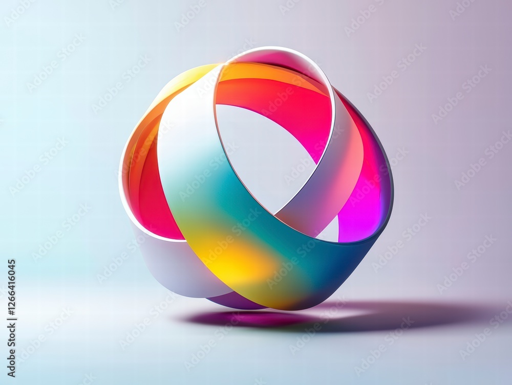 Poster abstract colorful rings: intertwined vibrant rings create a dynamic and visually captivating abstrac