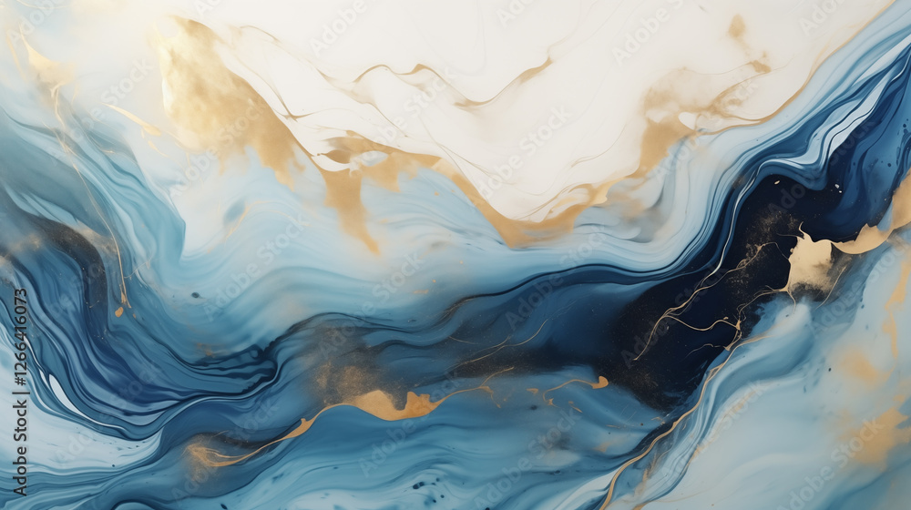 Aufkleber  Marble effect background. Fluid art texture. Backdrop with abstract mixing paint effect. Mixed paints for interior poster.