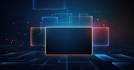 Abstract beautiful color digital background with dots and an empty rectangular field for text, vector illustration design