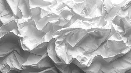 Textured white paper with intricate folds and creases, creating a dynamic visual effect