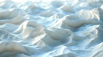 Abstract representation of soft, undulating mountain ranges under soft lighting, creating a serene atmosphere
