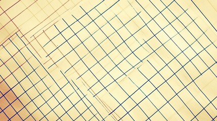 Abstract arrangement of lined paper sheets with grid patterns, showcasing artistic layout and texture