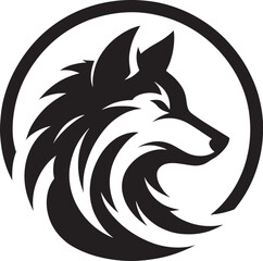 Wolf head in a circle. (1)