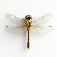 Golden Dragonfly: A Top-Down View of Nature's Beauty