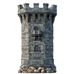 Detailed Stone Tower Castle with Intricate Work and Unique Design, Perfect for Fantasy or Historical Themes