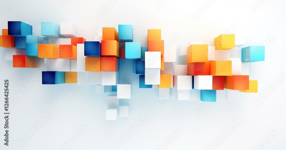 Aufkleber abstract beautiful random background with squares and blocks, minimalistic design. the geometric pat