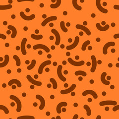 Orange memphis abstract pattern.  seamless pattern with gold and brown