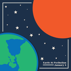 Naklejka premium Vector Design Earth at Perihelion – January 4