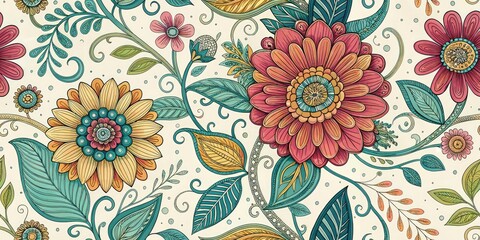 3D Floral Doodle Art Mother's Day Background - Macro Photography Illusion