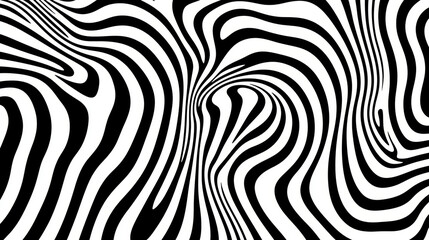 Abstract Black and White Swirling Stripes -ai