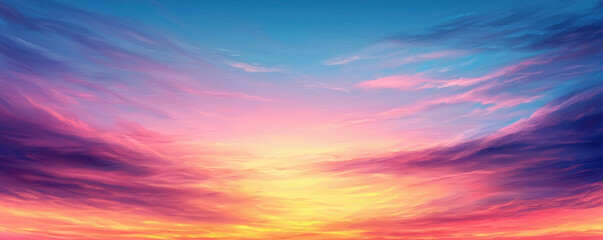 Obraz premium Soft pastel sunset sky with delicate wispy clouds