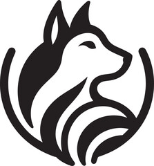 Wolf head logo design.