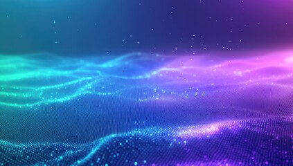 Abstract digital landscape with vibrant gradient colors