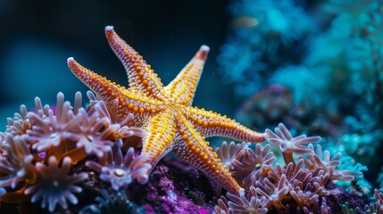 Coral and starfish background Created with Generative AI technology