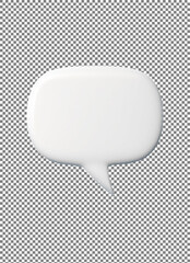 White empty speech bubble or balloon, White Speech Bubble Icon for Messaging and Chat Interfaces on transparent background, png, psd

