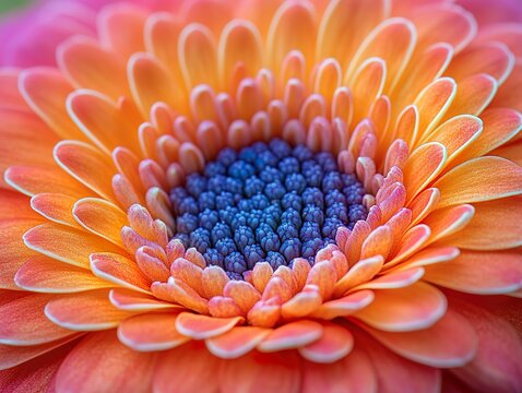 blue and yellow dahlia flower created by generative AI