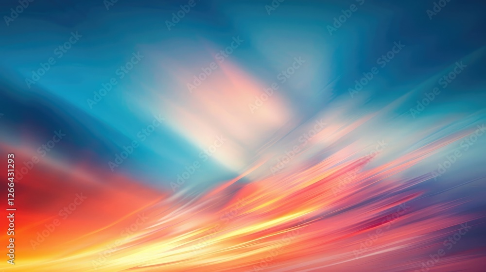 Poster abstract blurred background with a grainy gradient in blue and orange colors. a soft and gentle grad
