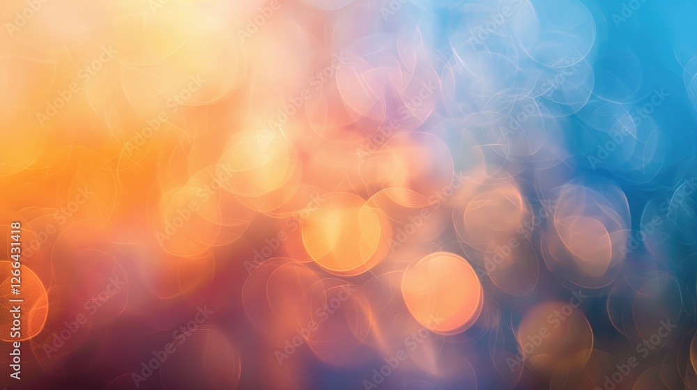Poster abstract blurred background with a grainy gradient in blue and orange colors. a soft and gentle grad