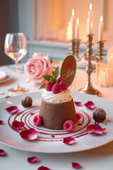 Chocolate Raspberry Cake with Elegant Decoration
