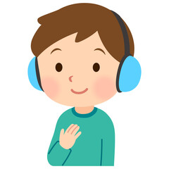 イヤーマフをつけて安心する子ども　聴覚過敏　感覚過敏