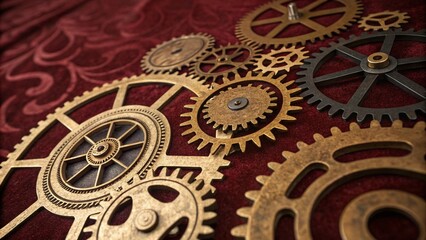 Retro steampunk gear structure background wallpaper
